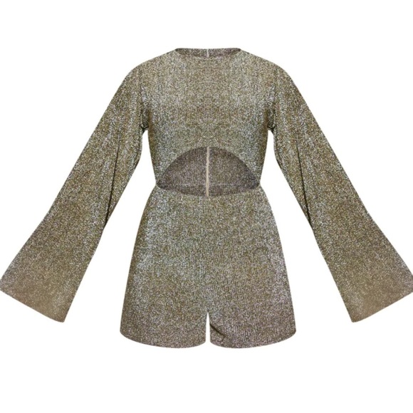 PRETTYLITTLETHING ⭐️ gold playsuit - Picture 4 of 10